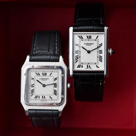 cartier santos vs tank|cartier santos 100 price.